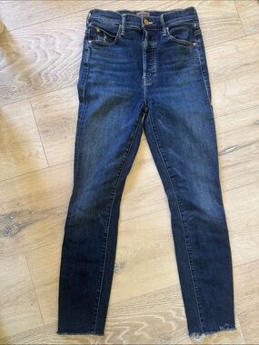 MOTHER Dark Blue High-Rise Skinny Jeans